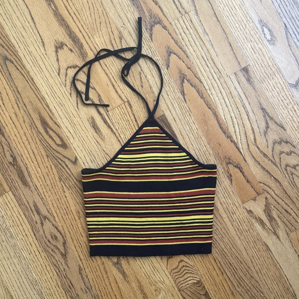 Striped Halter Crop Top